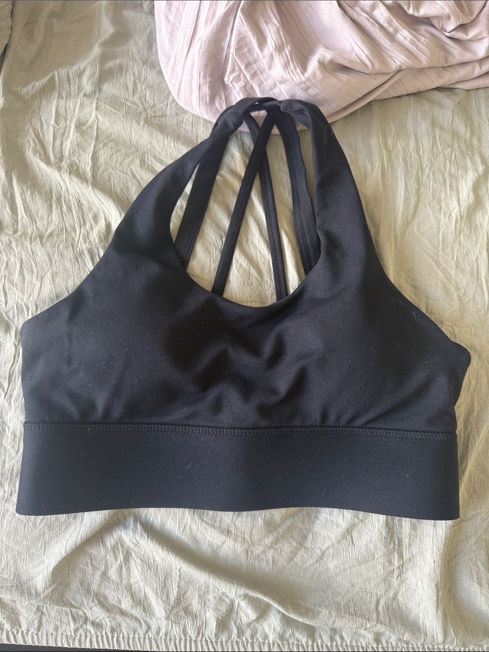 ALO Yoga Black Strappy Sports Bra with Multi-Back Straps